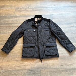 J Crew - Quilted Jacket Black Corduroy Trim